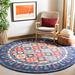 Blue/Red 108 x 0.28 in Indoor Area Rug - Bungalow Rose Vahakn Oriental Handmade Tufted Wool Area Rug in Blue/Beige/Red Wool | Wayfair