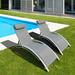 Arlmont & Co. Horace 72" Long Reclining Chaise Lounge Metal in Gray | 35.8 H x 23 W x 72 D in | Outdoor Furniture | Wayfair