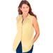 Plus Size Women's Sleeveless Kate Big Shirt by Roaman's in Banana (Size 36 W) Button Down Shirt Blouse