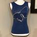 Zara Tops | *Zara* Blue X Silver Sequin Sleeveless Top Size S | Color: Blue/Silver | Size: S