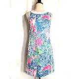 Lilly Pulitzer Dresses | Lilly Pulitzer Sleeveless Multicolor Shift Dress Size 0 Nwot | Color: Blue/Pink | Size: 0
