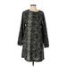 H&M Casual Dress - Shift: Green Animal Print Dresses - Women's Size 2 - Print Wash