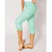 Blair DenimEase Flat-Waist Capris - Green - 16 - Misses