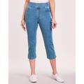 Blair Women's DenimEase Flat-Waist Capris - Denim - 12P - Petite