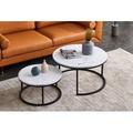 Orren Ellis Quameer 2 Piece Coffee Table Set Wood/Metal in Black/Brown | Wayfair BA2C99D92F15481CAA4CC19513BD3B34