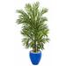 Beachcrest Home™ Artificial Palm Tree in Planter Silk/Ceramic/Plastic in Blue | 66 H x 31 W x 25 D in | Wayfair 37F5EAFA4A5C49ED931647C00004657F