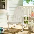 Beachcrest Home™ Langport Solid Wood Adirondack Chair & ottoman set Wood in White | Wayfair B24E65A355764E1F957A8EA9AA26E047