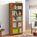 MoNiBloom Bamboo Standard Bookshelf, w/ Acrylic Transparent Door Bookcase for Home Wood in Brown | 67.7 H x 27.2 W x 12.5 D in | Wayfair