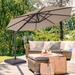 Arlmont & Co. Danashia 132" Cantilever Umbrella in Brown | 107.9 H x 132 W x 132 D in | Wayfair 199CDE670C344B349327A7829190F6C1