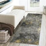 Black/Gray 89 x 27 x 0.6 in Area Rug - 17 Stories Modern Area Rug Dayton Transitional Watercolor Grey Area Rug | 89 H x 27 W x 0.6 D in | Wayfair