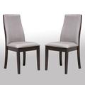 Red Barrel Studio® Set Of 2 Side Chairs In Grey & Espresso Upholstered in Gray | 38.5 H x 19 W x 23.25 D in | Wayfair