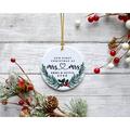 The Holiday Aisle® Custom Our First Christmas Solid Ball Ornament Ceramic/Porcelain in White | 1 H x 2.8 W x 2.8 D in | Wayfair