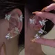 Clips d'oreille papillon en métal doré et argenté pour femme manchette d'oreille clip de boucle