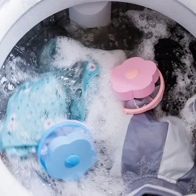 Boule de lessive flottante pour machine à laver attrape-cheveux fourrure d'animaux peluches