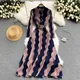 Robe longue en dentelle creuse au crochet rétro français pour dames robes trapèze minces à simple