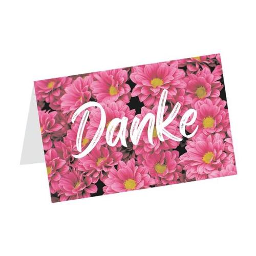 6er-Pack Dankeskarten »Rosa Blumen« rosa, LUMA KARTENEDITION, 17.5×11.5 cm