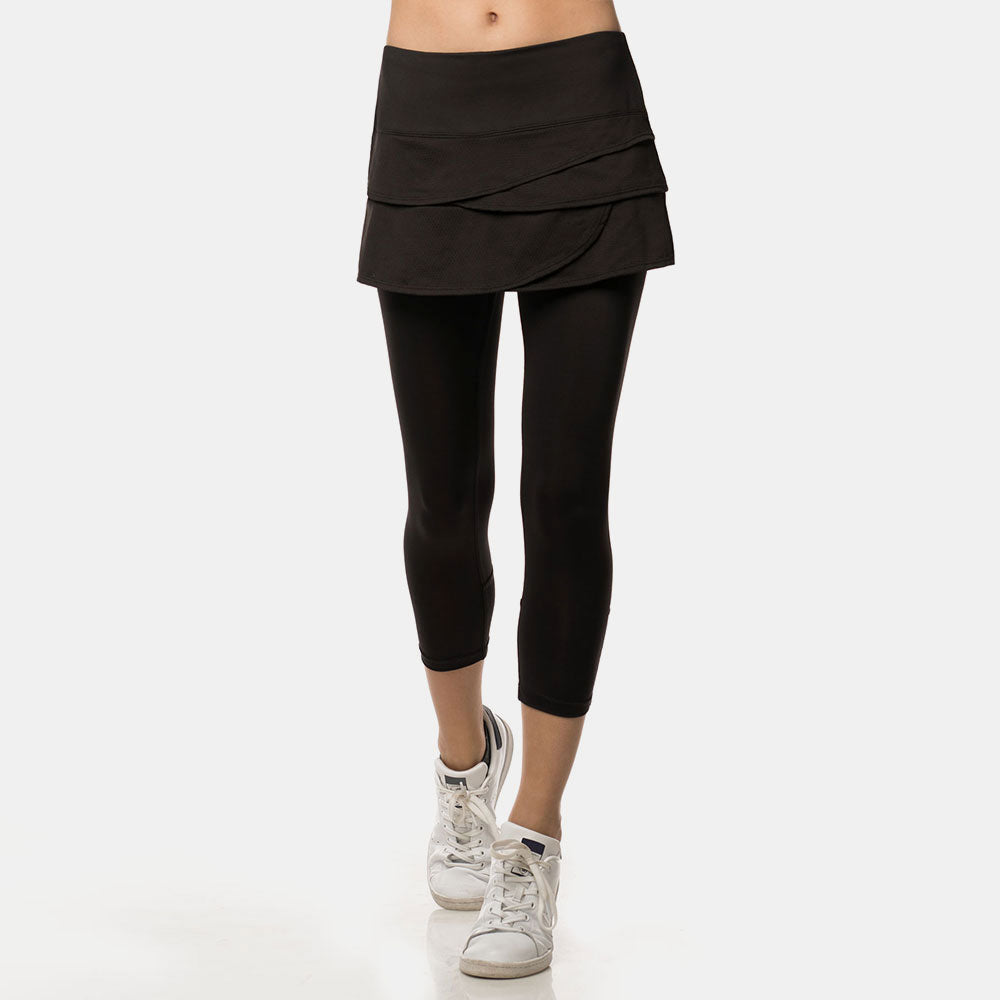 Lucky in Love Scallop Capri Women's Tennis Apparel Black