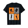 Basketball Silhouette Spieler Herren Damen Saison Coach Ball T-Shirt