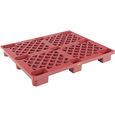 Vestil SKID-20 39 1/8" x 46 7/8" x 5 1/2" Nestable Red Plastic Skid - 3,300 lb. Capacity