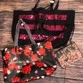 Victoria's Secret Bags | 3 Victoria’s Secret Bag’s! 2 Nwt Totes & 1 Makeup Bag | Color: Black | Size: Assorted