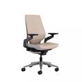 Steelcase Gesture Executive Leather Chair Upholstered in Gray | 44.25 H x 22.38 W x 23.63 D in | Wayfair GESTURE-SHELLBACK-L221-LIGHT/LIGHT