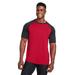 Team 365 TT62 Zone Colorblock Raglan T-Shirt in Sp Red/Black Heather size XS | Polyester