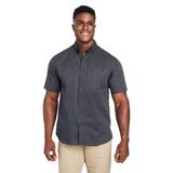 Harriton M585 Men's Advantage IL Short-Sleeve Work Shirt in Dark Charcoal size XL | Cotton/Polyester Blend