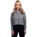 Next Level 9384 Women's Cropped Pullover Hooded Sweatshirt in Heather Grey size XL | sueded