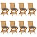 vidaXL Patio Chairs with Anthracite Cushions 8 pcs Solid Teak Wood - Brown
