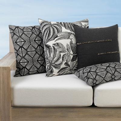 Rio Indoor/Outdoor Pillow Collection by Elaine Smith - Micro Fringe, 20" x 20" Square Micro Fringe - Frontgate
