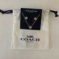 Coach Jewelry | Coach Necklace And Earring Set | Color: Gold/Pink | Size: Os