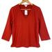 J. Crew Tops | J. Crew Textured V-Neck Three Quarter Sleeve Top Size Small Burnt Orange/Rust | Color: Orange | Size: S