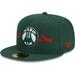 "Men's New Era x Just Don Hunter Green Milwaukee Bucks 59FIFTY Fitted Hat"
