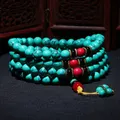 Bracelet à breloques en pierre turquoise naturelle pour hommes et femmes collier Mala Yoga bijoux