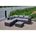 Beaufort 4 Pieces Patio Rattan Furniture Sectional with Ottoman and Table