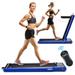 Costway 2-in-1 Folding Treadmill 2.25HP Jogging Machine w/ Dual LED - 52'' x 27'' x 43.5''