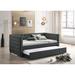 Contemporary Upholstered Daybed with Trundle, Button-Tufted Captain's Bed for Bedroom, Spare Room or Play Room