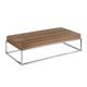 Table basse effet bois noyer et acier