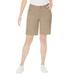 Plus Size Women's Classic Cotton Denim Shorts by Jessica London in New Khaki (Size 24 W) 100% Cotton Jean
