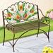 Alcott Hill® Riggle Butterfly Garden Bench Metal in Brown/Green/Yellow | 37.87 H x 20.12 W x 40 D in | Wayfair 80892B55EEEC4AC69B683C88DD84DC85