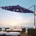 Arlmont & Co. Destinnie 120" Lighted Cantilever Umbrella, Steel in Blue/Navy | 98.4 H x 120 W x 120 D in | Wayfair D540340572B449DC82901C79087D94A2