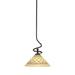 Foundry Select Capri 1-Light Mini Pendant w/ Hang Straight Swivel Glass in Brown/White | 15.25 H x 12 W x 12 D in | Wayfair