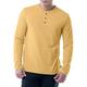 Lee Men's Long Sleeve Soft Washed Cotton Henley T-Shirt, Yellow, 38/40