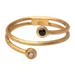 Light to Dark,'14K Gold Plated Wrap Ring with Cubic Zirconia and Crystal'