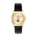 Women's Bulova Gold/Black Rutgers Scarlet Knights Stainless Steel Watch with Leather Band