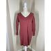 Athleta Dresses | Athleta V-Neck Sweater Bat Dress Tunic Casuals Ribbed Hem Knit Top Red Size Xs | Color: Red | Size: Xs