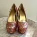 Jessica Simpson Shoes | Jessica Simpson Multi Colored Sequin Pump. Size 8.5. 5in Heel + 1in Platform | Color: Pink/Red | Size: 8.5