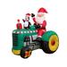 The Holiday Aisle® Santa on Tractor Christmas Decoration Inflatable Polyester in Green | 64 H x 63.8 W x 46 D in | Wayfair