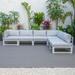 LeisureMod Chelsea 6-Piece Patio Sectional in Weathered Grey Aluminum