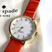 Kate Spade Accessories | Kate Spade Valencia Embossed Alligator Strap Metro Watch - Orange | Color: Gold/Orange | Size: Os